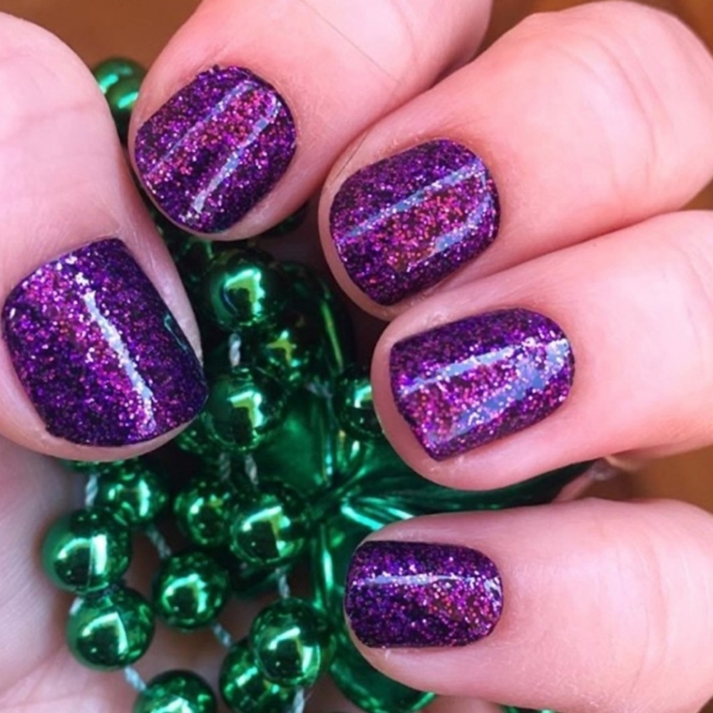 New Color Street Ibiza Nights glitter mix of purple and black nail strips CS#53 - Picture 2 of 4